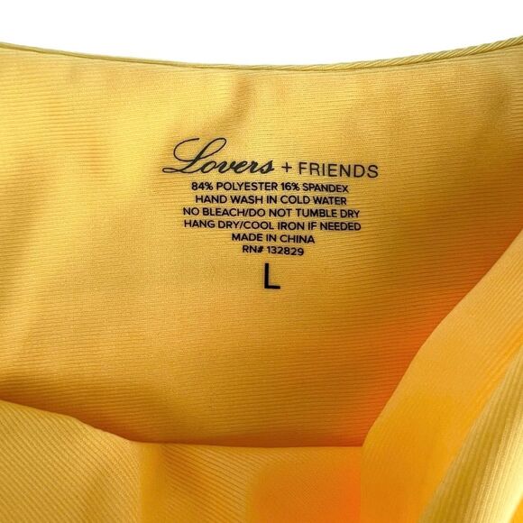Lovers and Friends Revolve Zisa Bikini Set Yellow NWT Top XL EUC Bottom L Beach - Picture 7 of 16